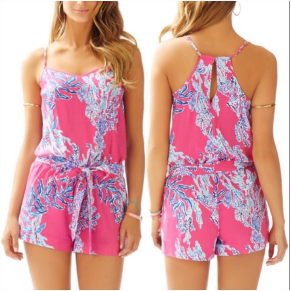 Lilly Pulitzer dusk romper pink samba XS